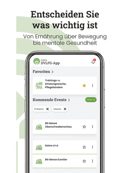 Vergrößerung des Bildes für Bildschirmfoto eines Handys mit SVLFG-App.