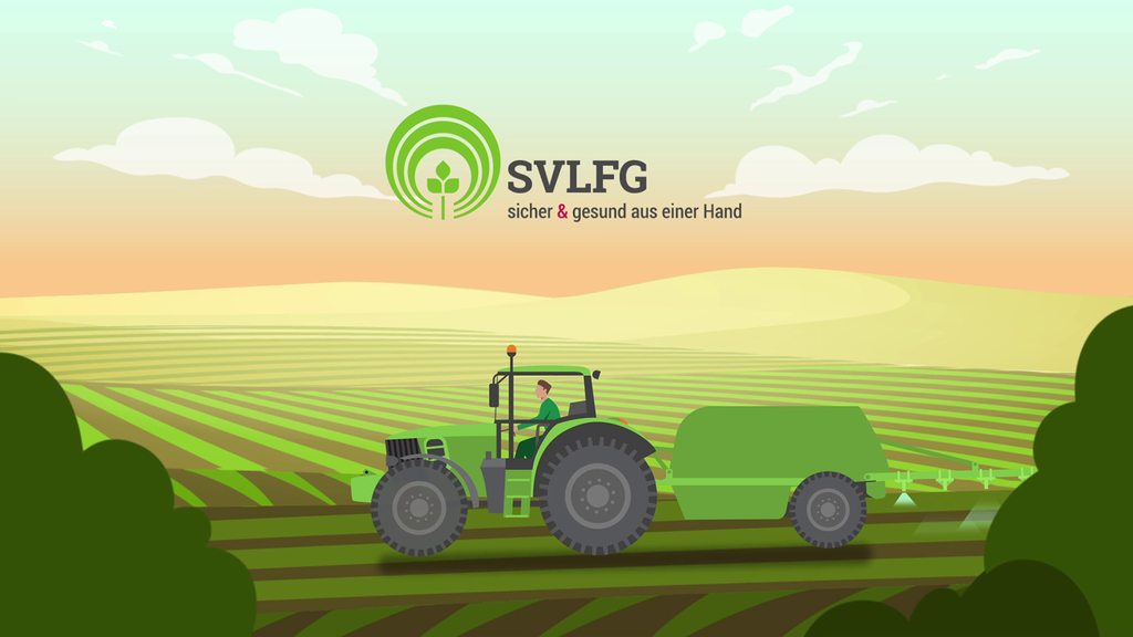 Vergrößerung des Bildes für Zeichnung: Ein Traktor fährt im Anhänger über ein Feld..