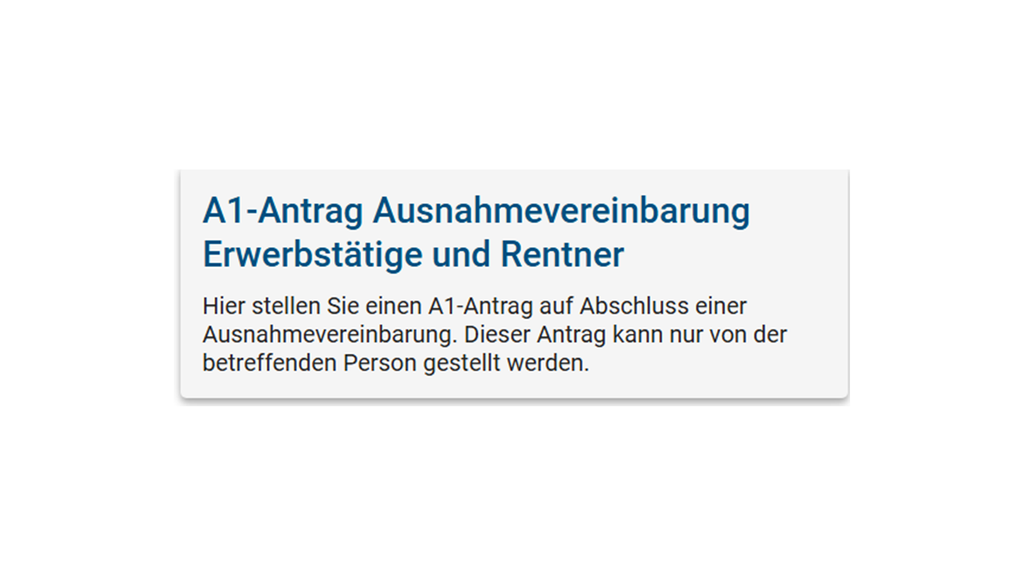 Vergrößerung des Bildes für Kachel "A1-Antrag Ausnahmevereinbarung Erwerbstätige und Rentner".
