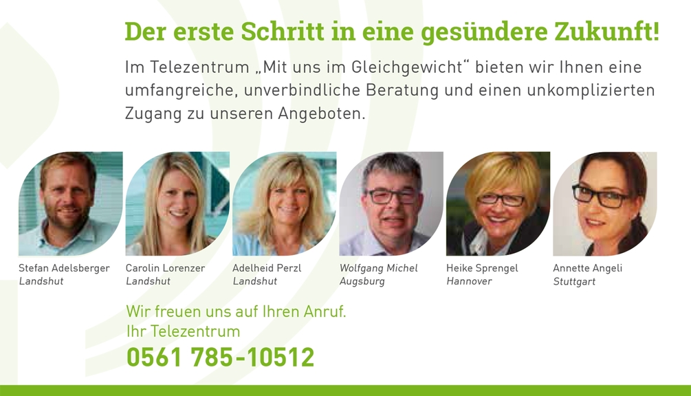 Vergrößerung des Bildes für Fotos und Kontaktdaten der Beschäftigten im Telezentrum "Mit uns im Gleichgewicht".