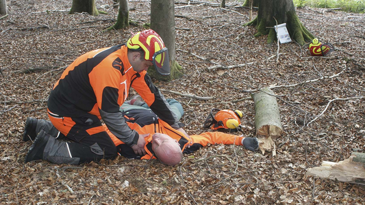 Auffinden eines Verletzten im Wald